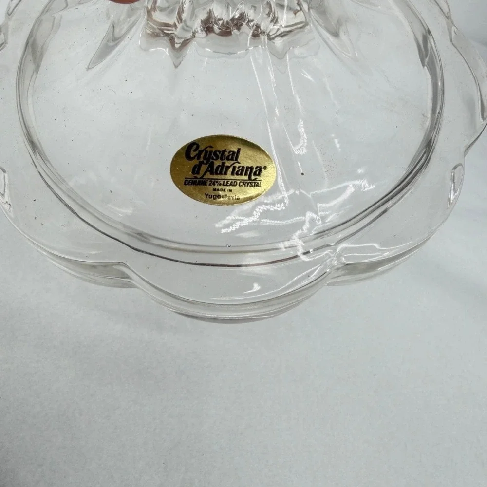 VTG 24% Lead Crystal Candle Holders Blarney Scalloped w/ Box Pair 3in Elegant